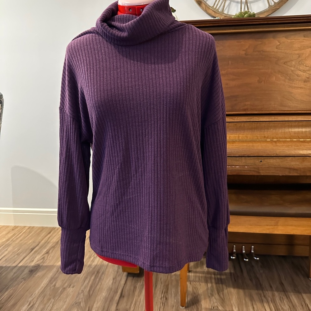 Purple Turtleneck Sweater